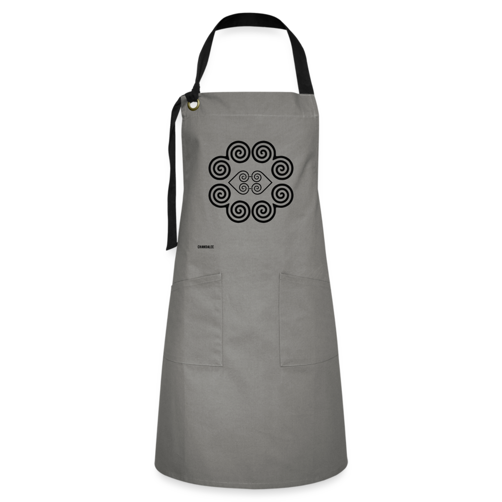 Hmong Apron - gray/black