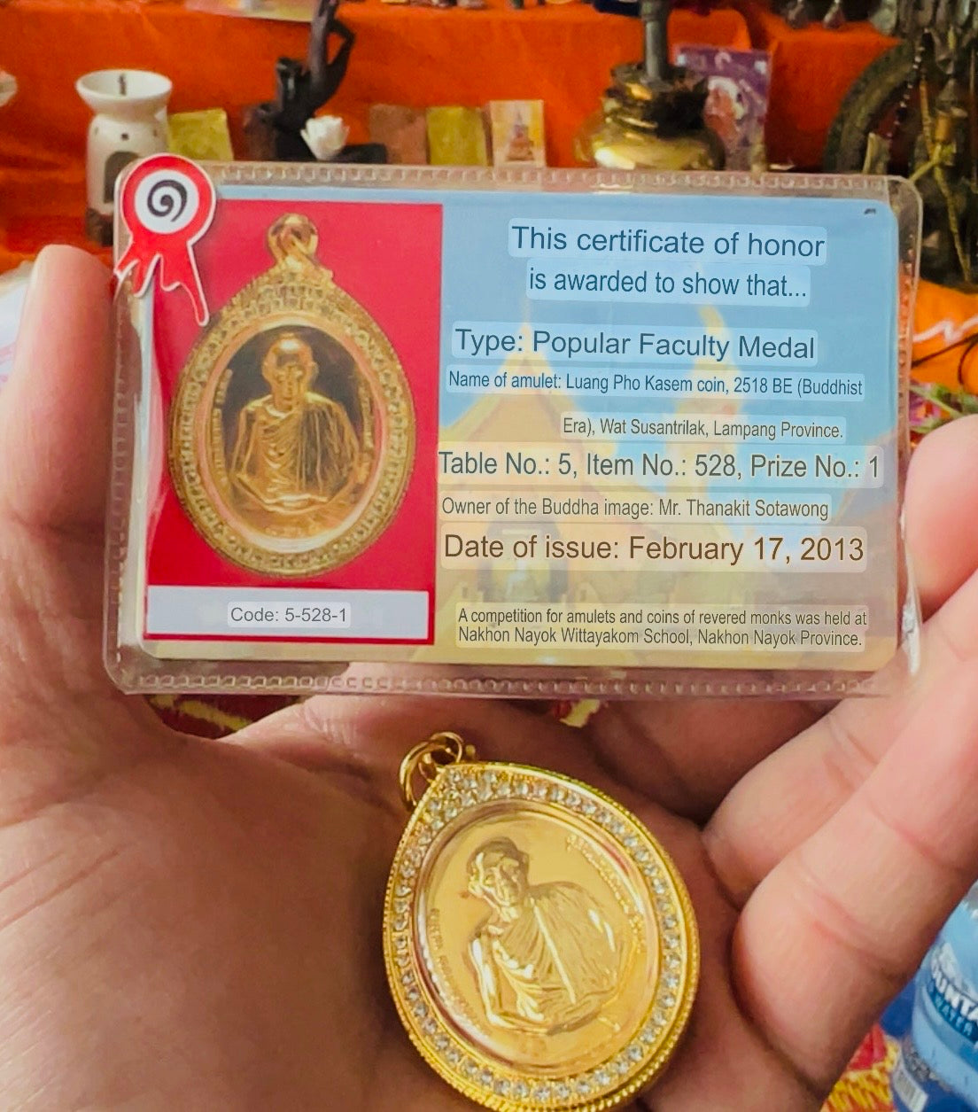 1st Prize Winner Monk Amulet Competition LP Kasem