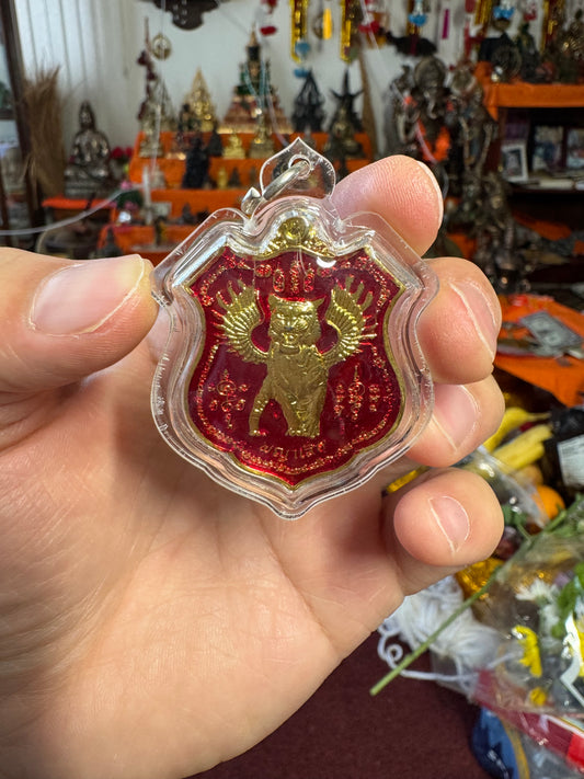 Red Flying Tiger Buddha Amulet Blessed