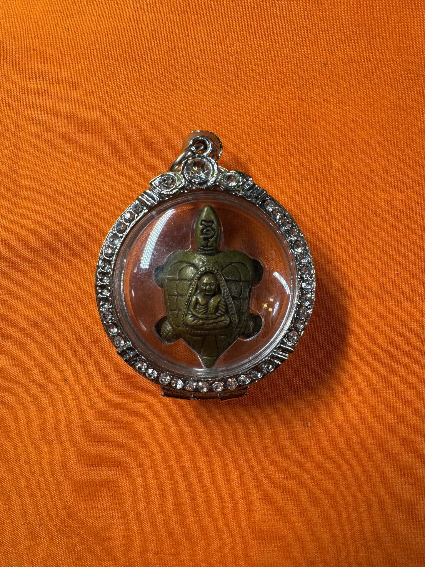 Brass Turtle Amulet with Luang Pu Ngern